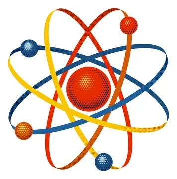 Retro Atomic Science Nuclear Physics Illustration Stock Illustration
