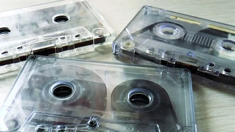 Retro audio cassette Stock Footage 80856914