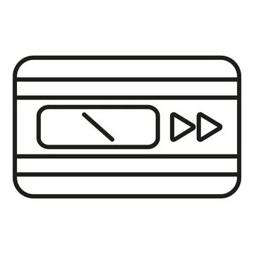 Retro audio cassette player fast forwarding music icon Stock Illustration