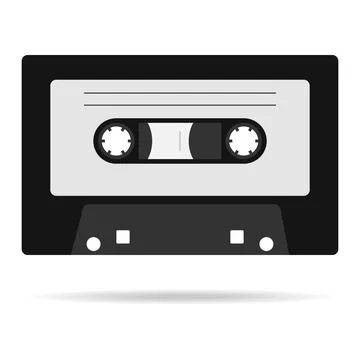 Retro audio cassette with shadow, icon audio cassette Stock-Illustration