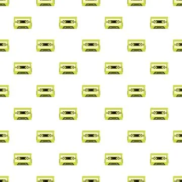Retro audio cassette tape pattern repeating background Illustrazione stock
