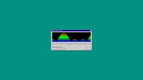 Retro audio equalizer window on computer screen Stock Footage 346806031