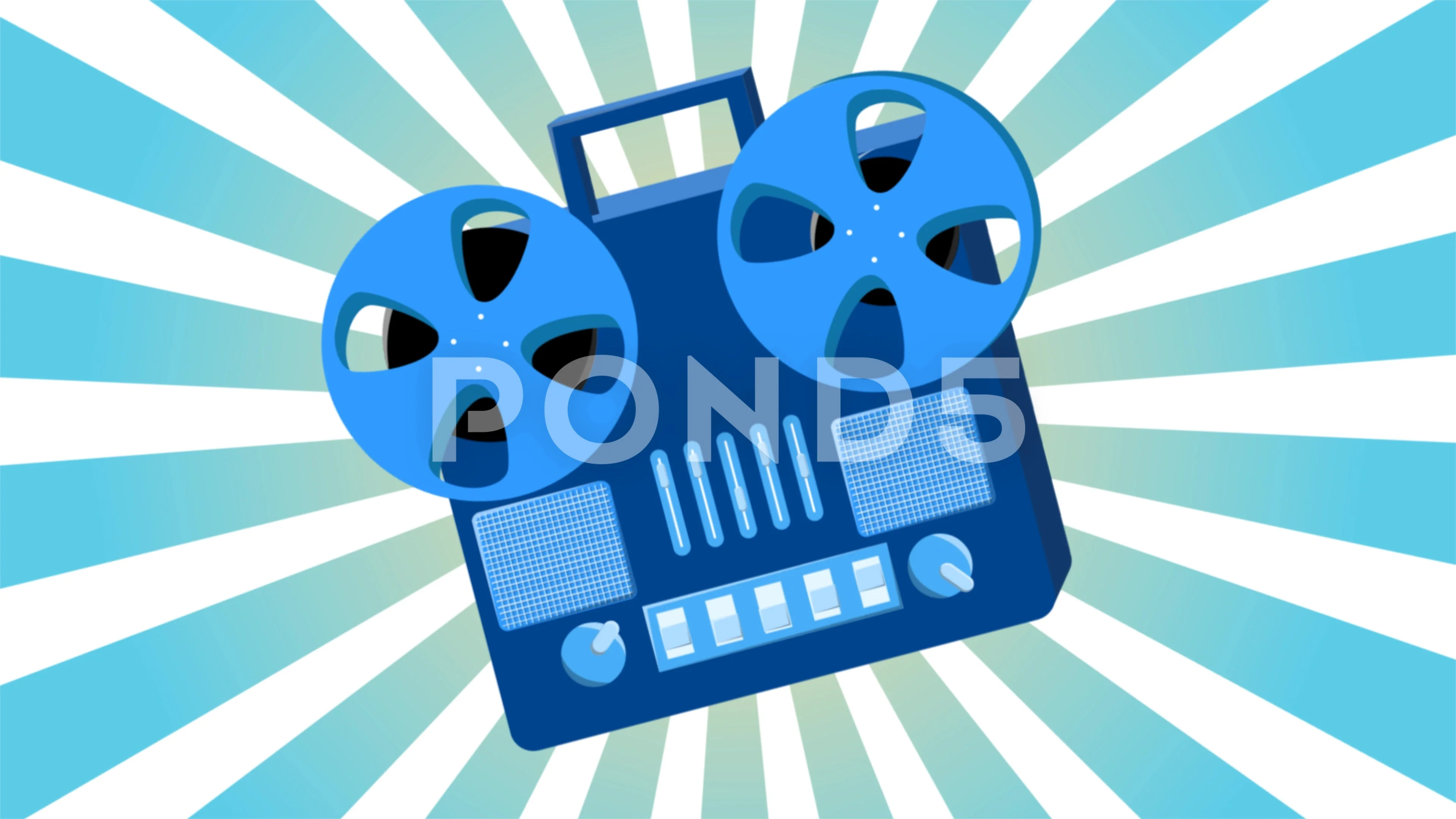 Retro audio music tape recorder old vint, Stock Video