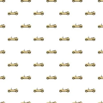 Retro automobile vector design repeating on white surface イラスト素材