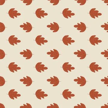Retro autumn oak seamless pattern on light background. Vintage foliage backdr Illustrazione stock