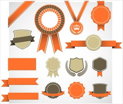 Retro Award Elements Set Stock Illustration