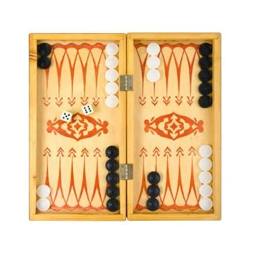 Retro backgammon game Stock Photos