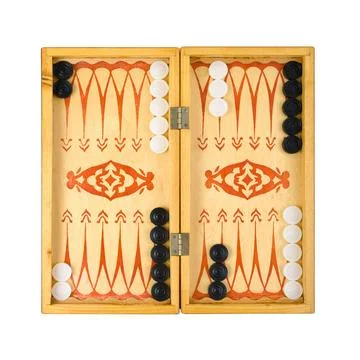 Retro backgammon game Retro backgammon game, isolated on white background ... 写真素材