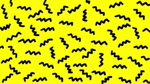 Retro Background Animation 80s 90s Yellow Black Lines Loop Stock Footage 190087204