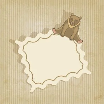 Retro background with bear Stock Illustration