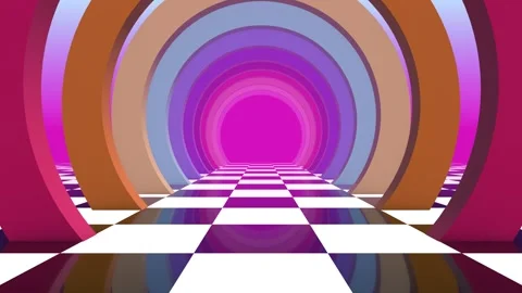 Retro background with black and white checkered floor, vaporwave aesthetics Stock Footage 268577860