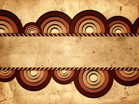 Retro background with brown circles and text space Stock Illustration