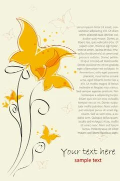 Retro background with butterfly Stock Illustration