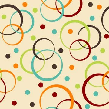 Retro background with circle and dots Stock Illustration