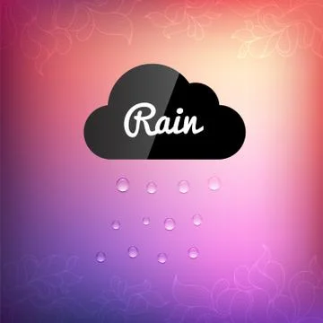 Retro background with cloud rain drop icon イラスト素材