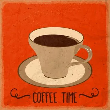 Retro background with coffee quote Stock Illustration
