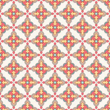 Retro background with colored flowers Stock Illustration