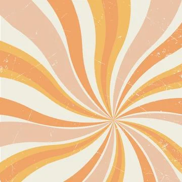 Retro background with curved rays in the center. Rotating, spiral stripes. Stock Illustration