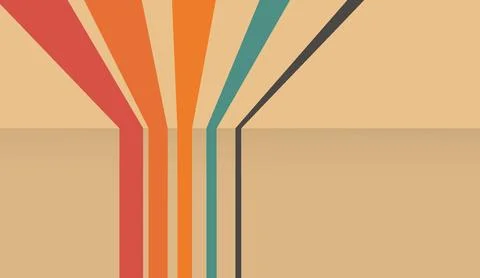 Retro background design with colorful vertical stripes and diagonal lines in Stock Illustration