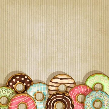 Retro background with donut Stock-Illustration