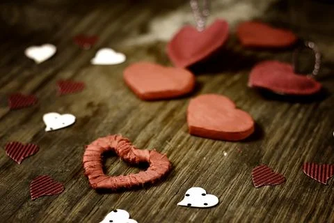 Retro background of heart shape Stock Photos