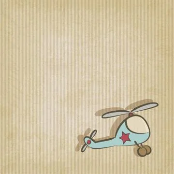 Retro background with helicopter Illustrazione stock