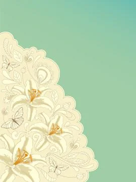 Retro background with lily Stock Illustration