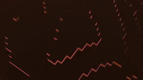 Retro background with moving 3d pixels. Design. Pixels move on background Ilustración de archivo