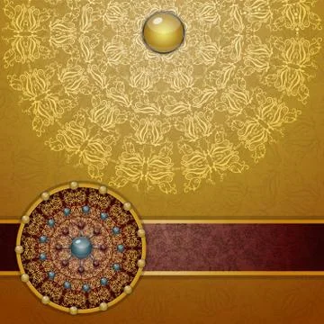 Retro background with ornament Stock Illustration