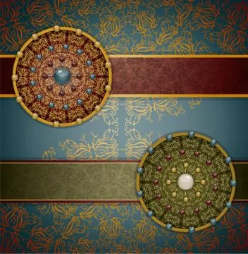 Retro background with ornament Stock Illustration