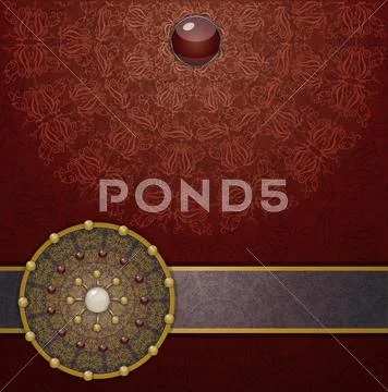 Retro background with ornament, Stock Illustration