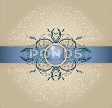 Retro background with ornament. Stock Illustration