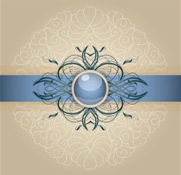 Retro background with ornament. Stock Illustration