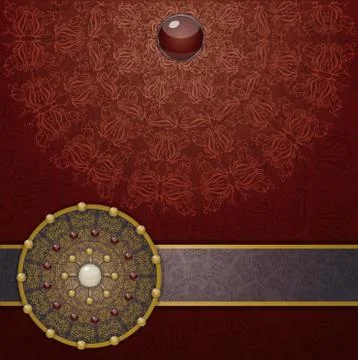 Retro background with ornament. Stock Illustration