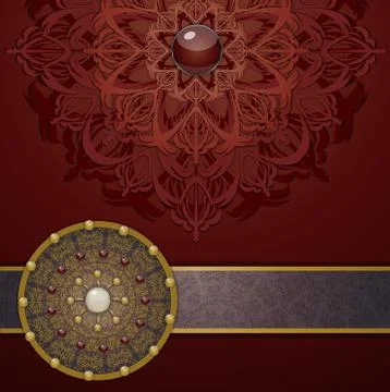 Retro background with ornament. Stock Illustration