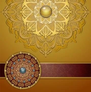 Retro background with ornament, Stock Illustration