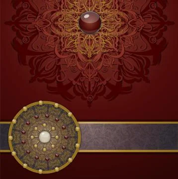 Retro background with ornament. Stock Illustration