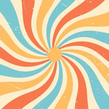 Retro background with rainbow stripes in the form of rays. Abstract colorful  Stock Illustration