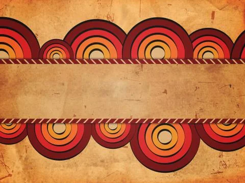 Retro background with red circles and text space Stock Illustration