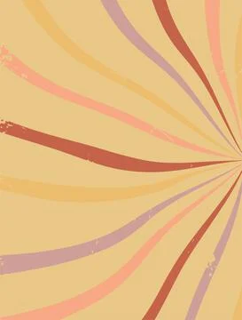 Retro background spiral sun rays in the style of 1970, good vibrations, banne 스톡 일러스트