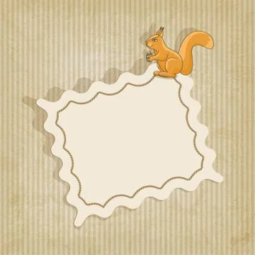 Retro background with squirrel Stock-Illustration
