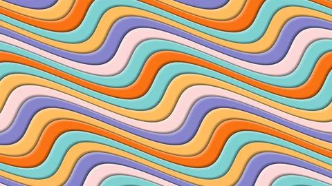Retro background of swirling colored lines. Vintage abstract illustration. Stock Illustration