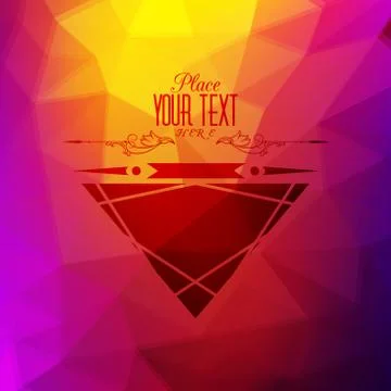 Retro background with triangular polygons and mustache. イラスト素材