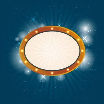 Retro badge on blue background Stock Illustration