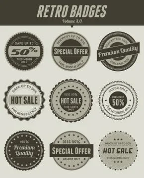 Retro Badges Stock Illustration