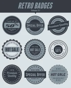 Retro Badges Stock Illustration