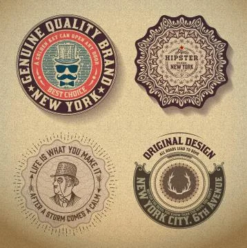 Retro badges set Stock Illustration
