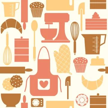 Retro baking background Stock Illustration