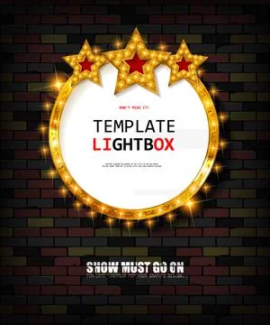 Retro banner with bulbs for your projects. Stock Illustration