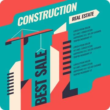 Retro banner construction. Stock Illustration